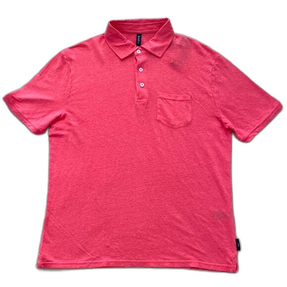 04651/ A Trip in a Bag NWT Mens M Linen Polo Shirt Slim Fit Coral Retails 279 - Picture 1 of 6